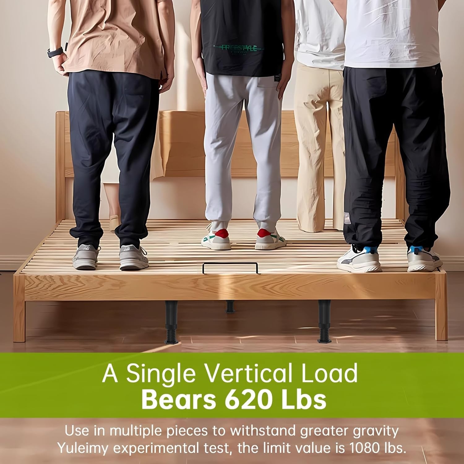 Durable Non-Scratch Plastic Bed Support Legs, Adjustable 8.3-14.5 Inches