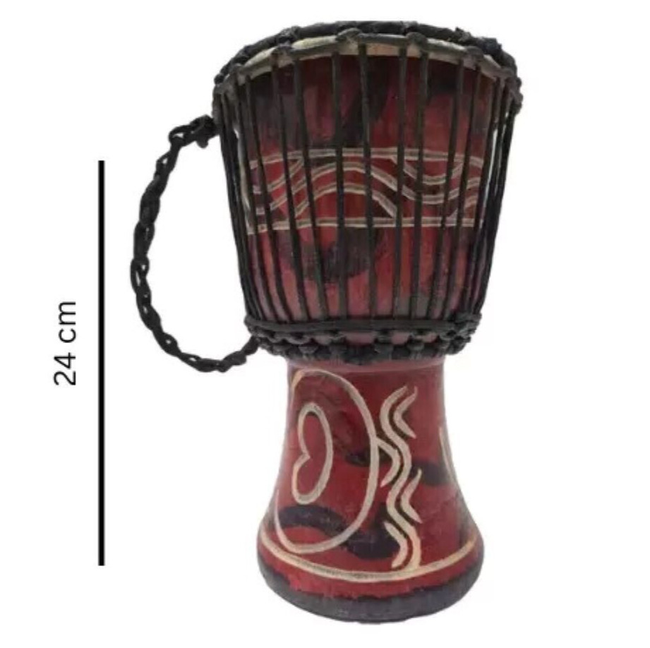 Wooden Drum (Djembe) Small Size : Height 24cm X Top Diameter 14cm