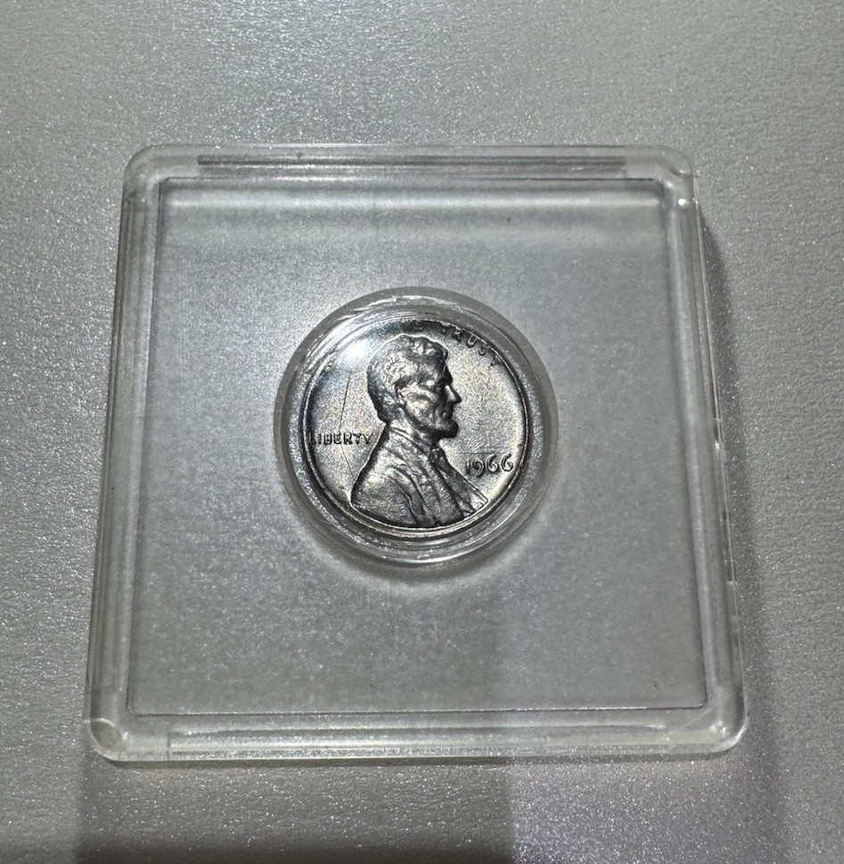 Rare 1966 No Mark Lincoln Penny – Silver Appearance–Unique Collectable!