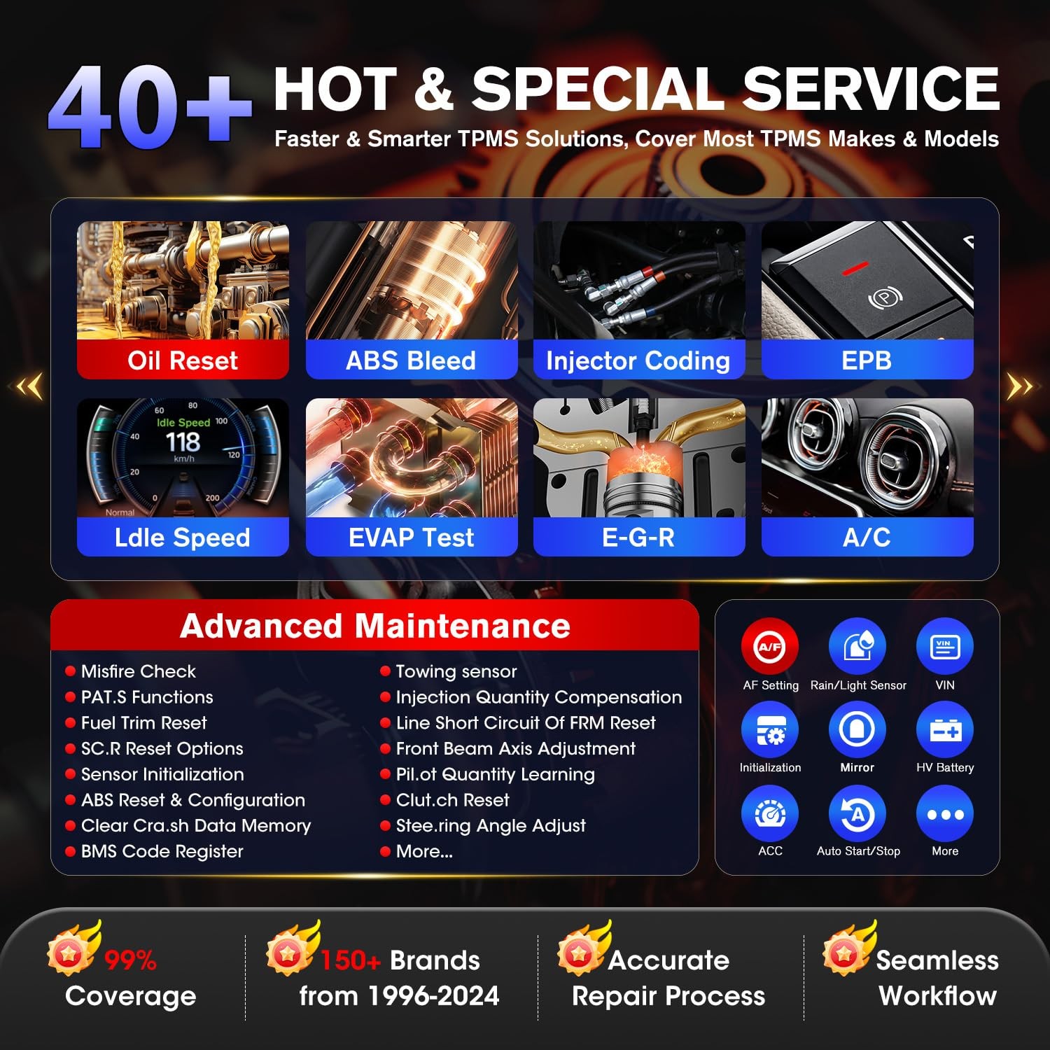 Autel MaxiCOM MK900TS TPMS Programming Reset Diagnostic Bi-directional Scanner