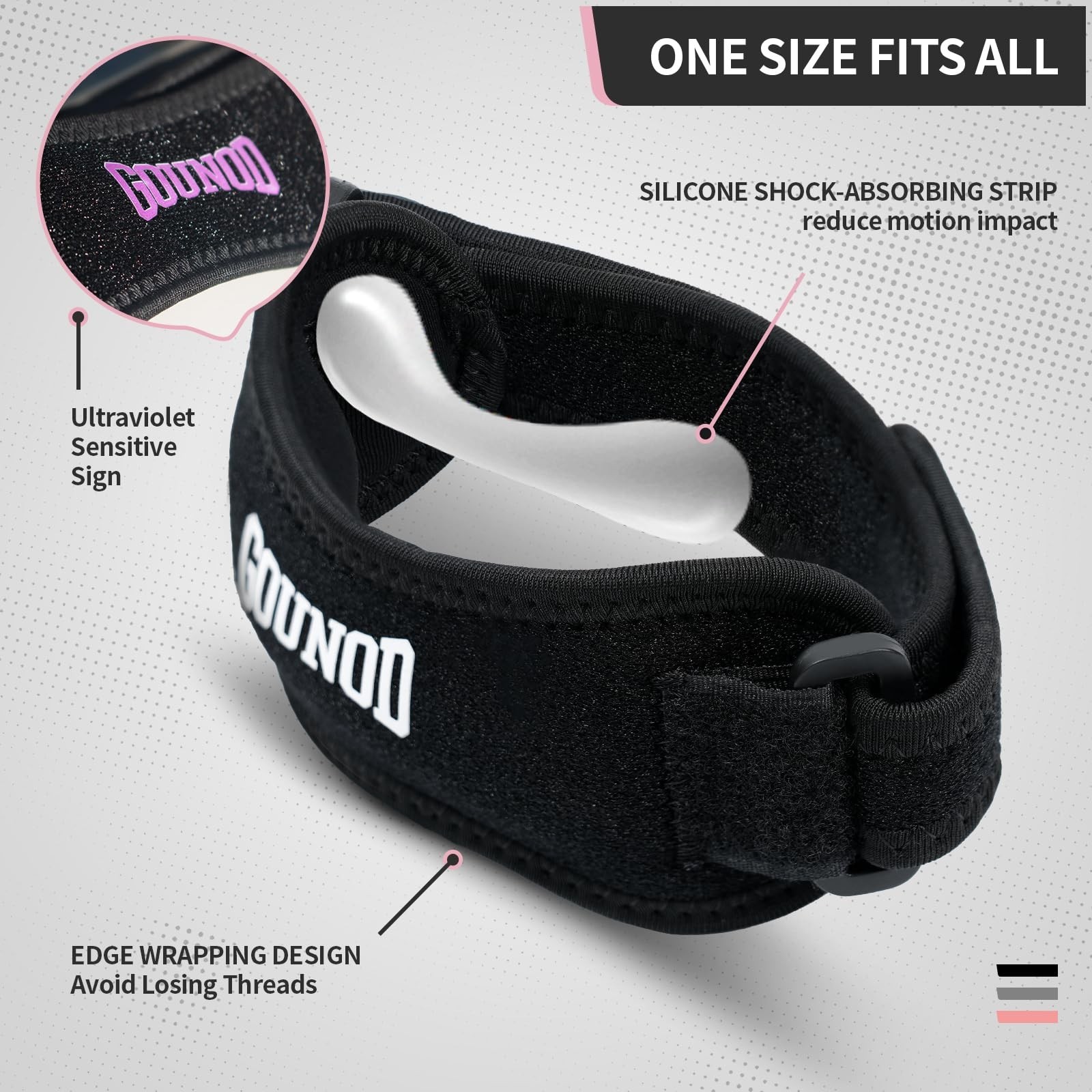 GOUNOD Patellar Tendon Support Strap 2 Pack,Knee Strap for Knee Pain Relief,P...