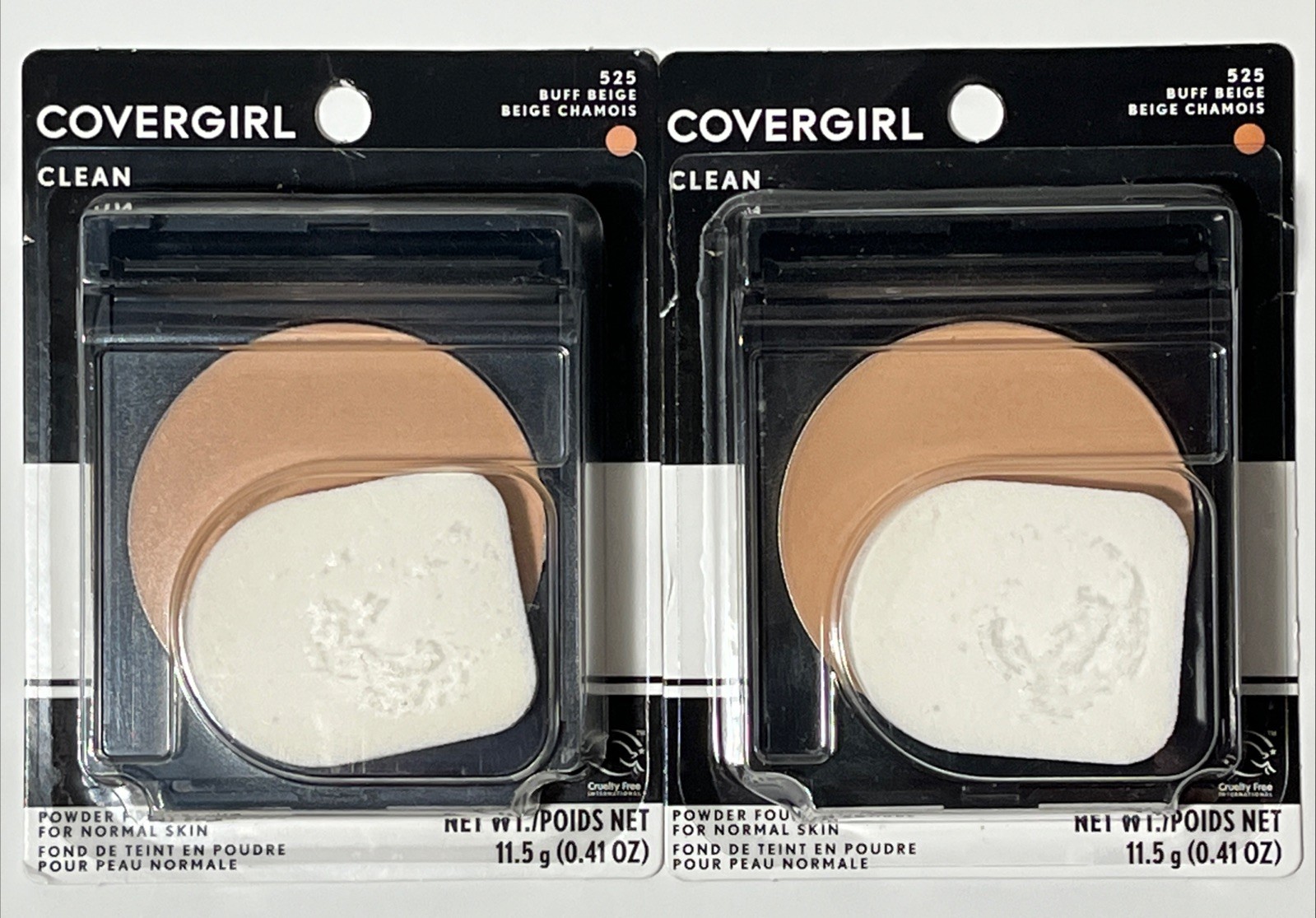 2x CoverGirl Clean Powder Foundation For Normal Skin 525 BUFF BEIGE