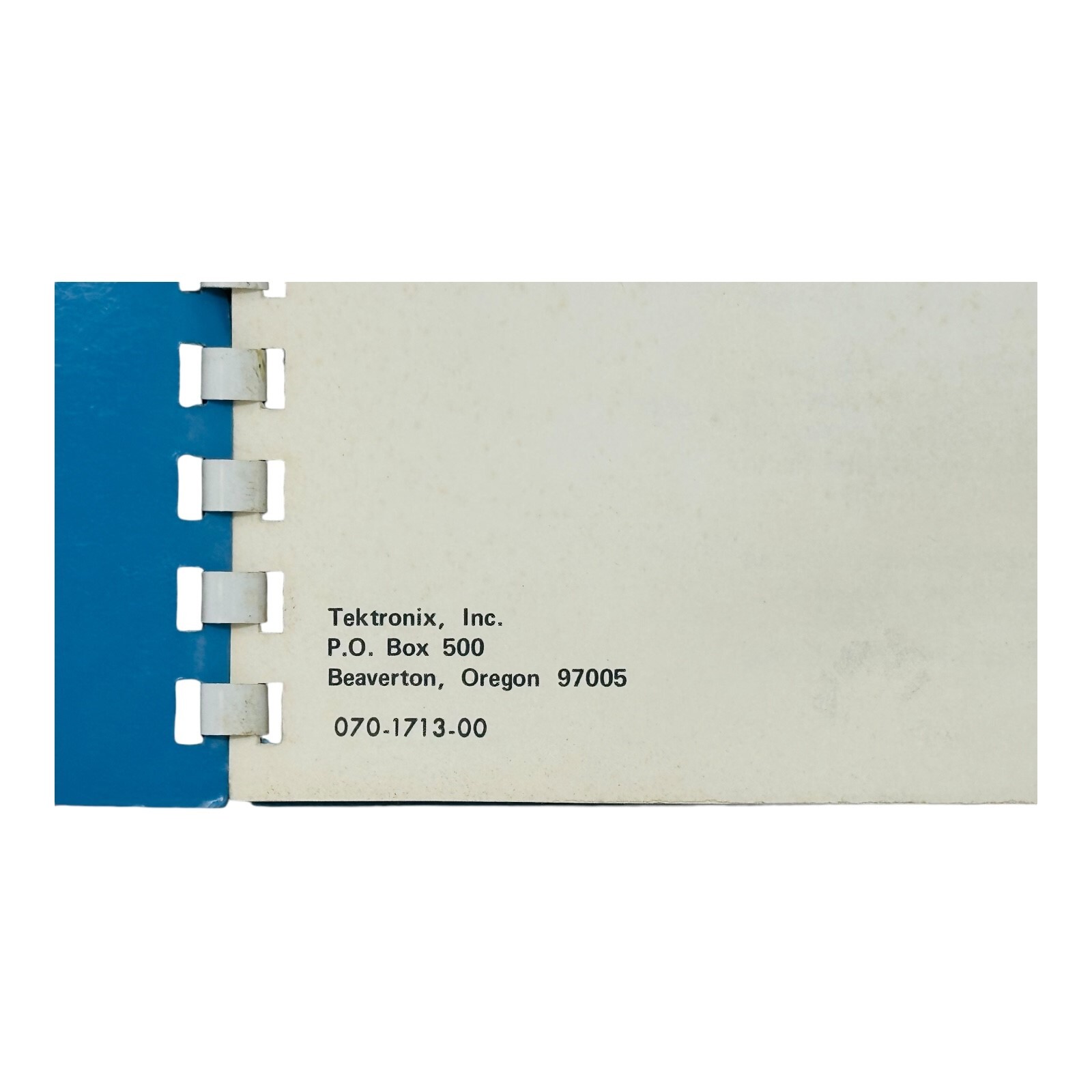 TEKTRONIX 1106 BATTERY PACK INSTRUCTION MANUAL