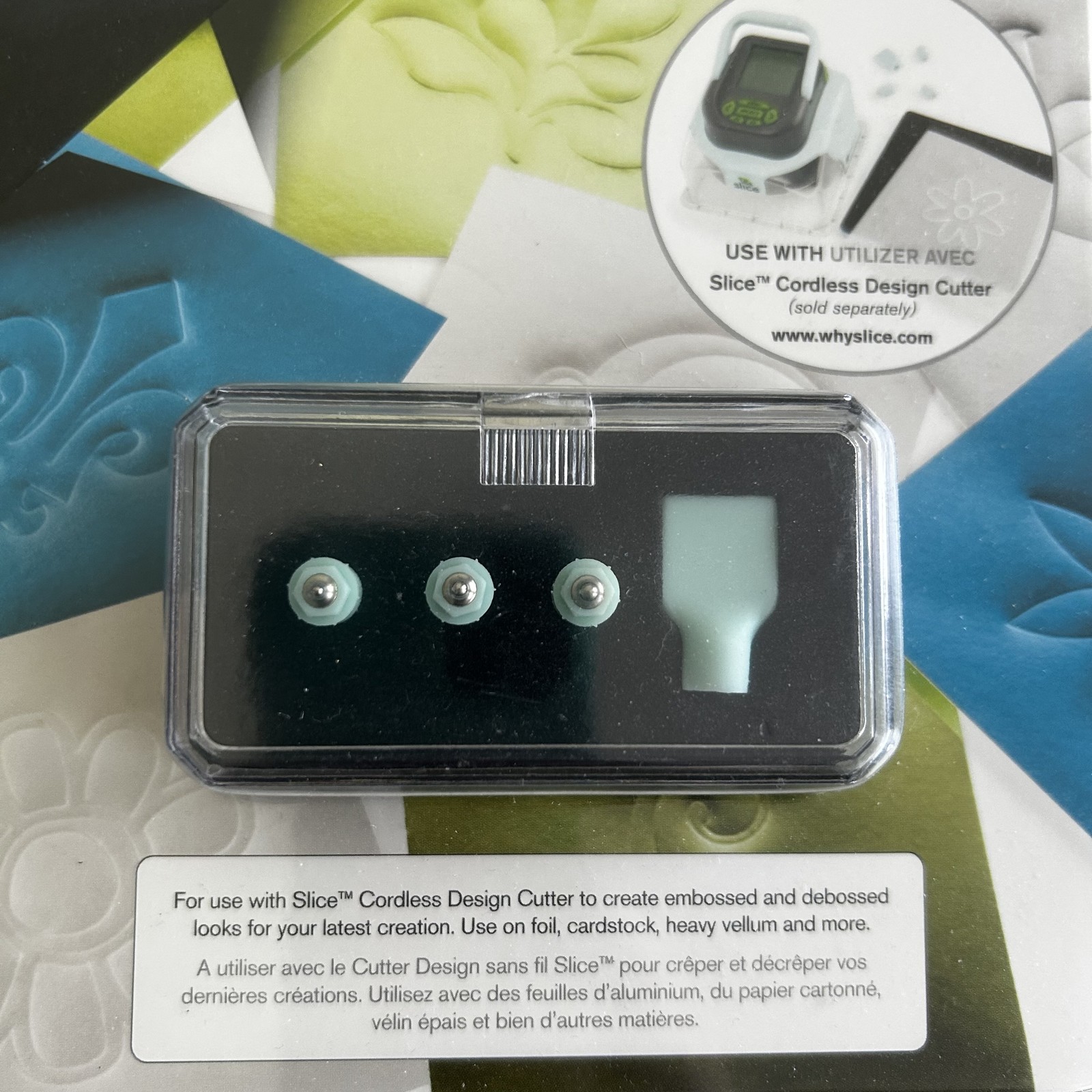 Slice Embossing Tips Set with Mat Medium for Cordless Design Cutter Paper Craft