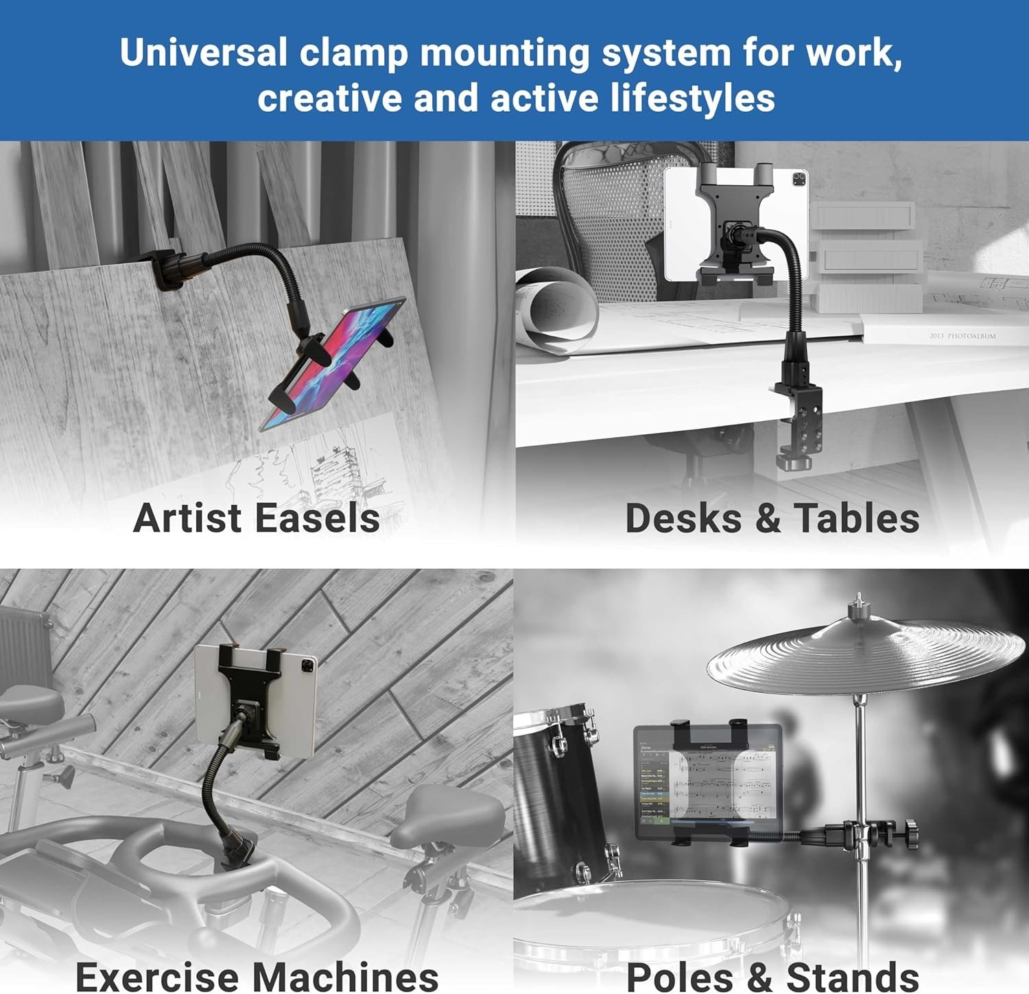 Heavy Duty Tablet Holder with Clamp Mount