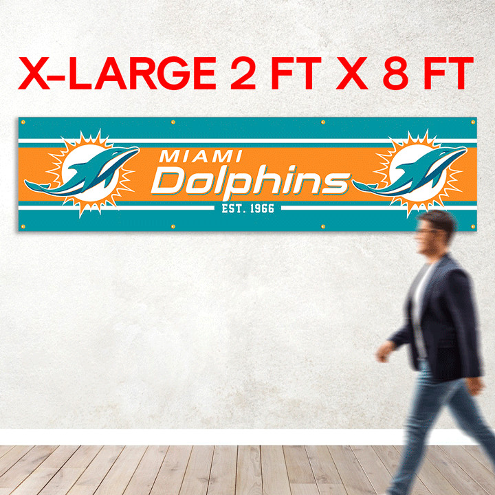 Miami Dolphins Football Fans 2x8 ft Flag Banner You Are In Country Gift