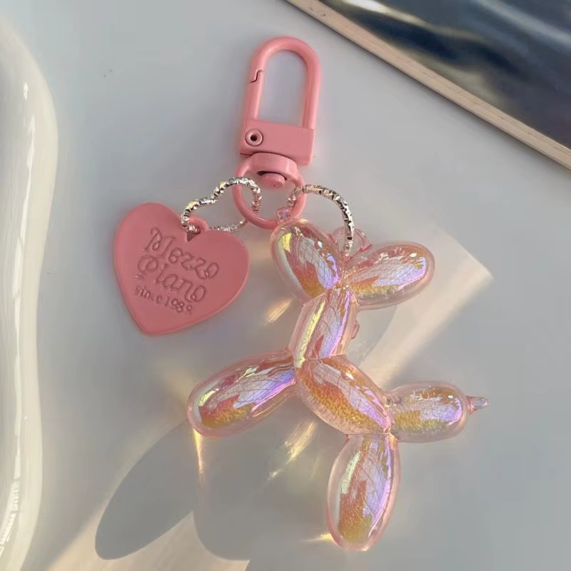 Cute Acrylic Balloon Dog Keychain Y2K Bag Pendant Car Key Ring Women