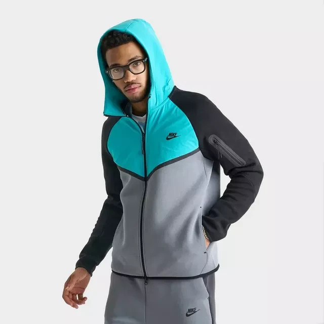 Nike Tech Fleece Windrunner Men's Full-Zip Jacket IH4302-084 L Gray Blue Black