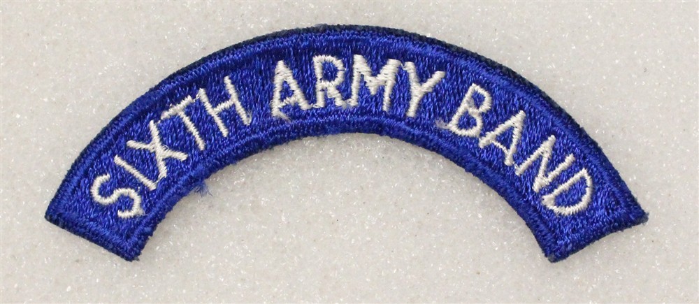 Army Patch 4890 -Sixth Army Band tab - cut edge