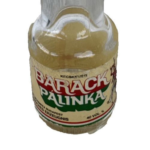 Vtg Small Bottle Barack Pálinka Brandy – Budapest Hungary – EMPTY No Cork