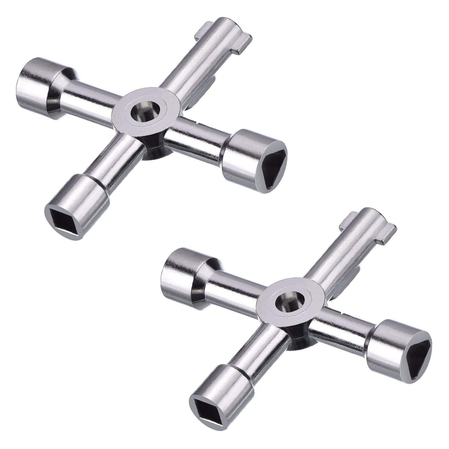 2 Pack Electric Cabinet Keys Gas Meter Keys Utility 4Way Keys for Multiapplic...