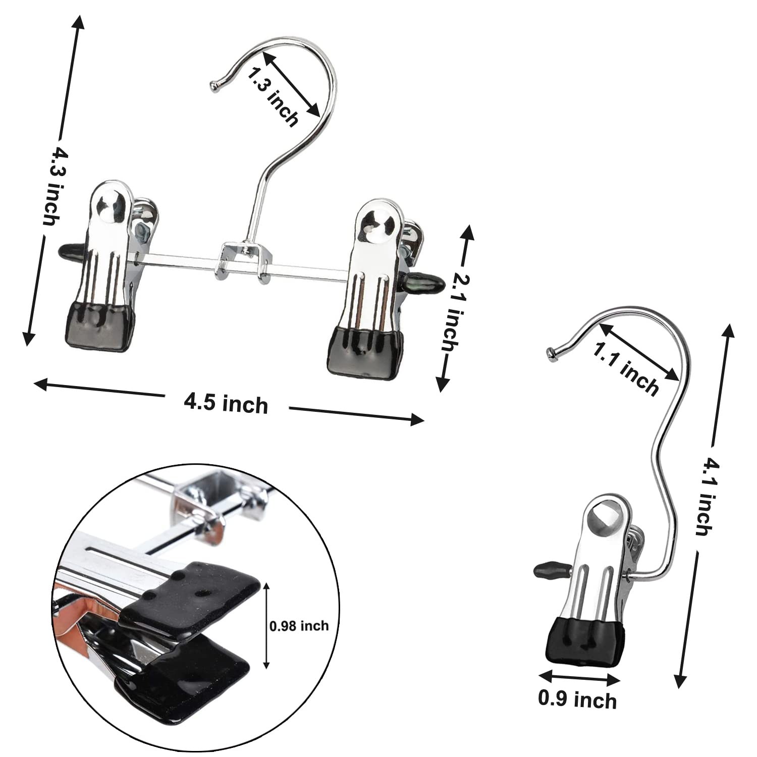 10 PCS Double Adjustable Boot Hangers 10 PCS Single Hanging Clips Laundry
