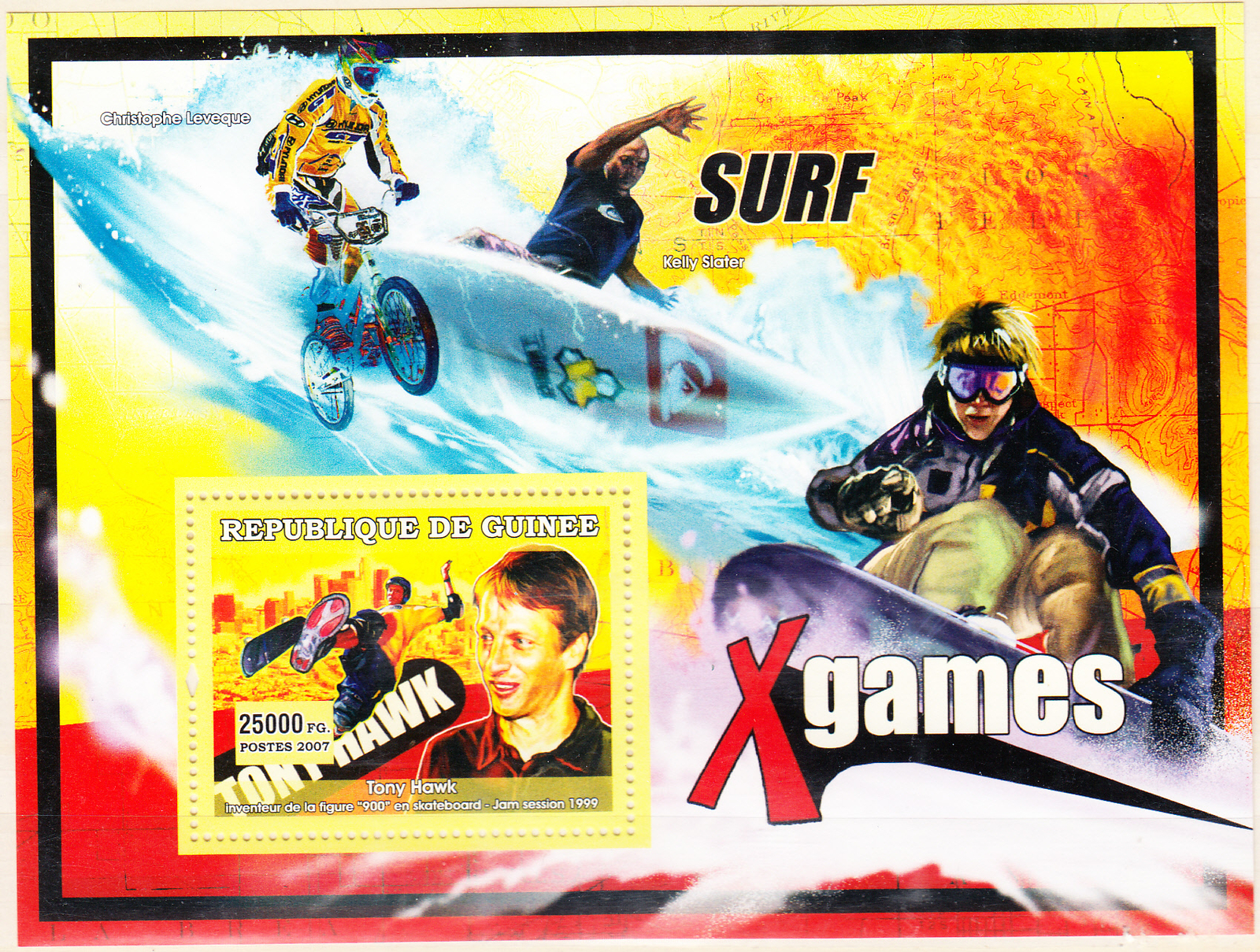 W GUINEA Y2007 (05) X GAMES SOUVENIR SHEET