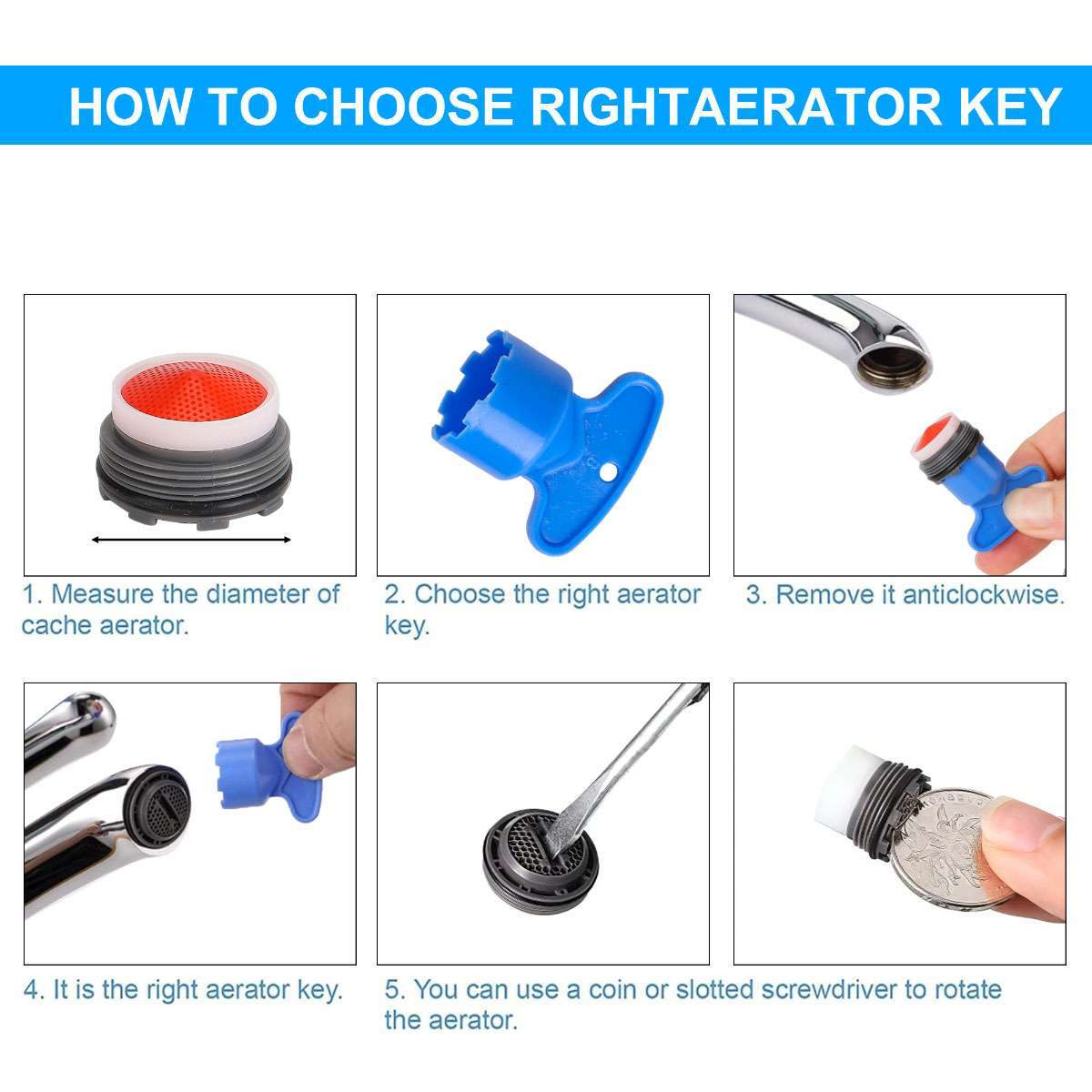 12pack Faucet Aerator for Cache Aerators Key Removal Wrench Replace Plug-in Tool