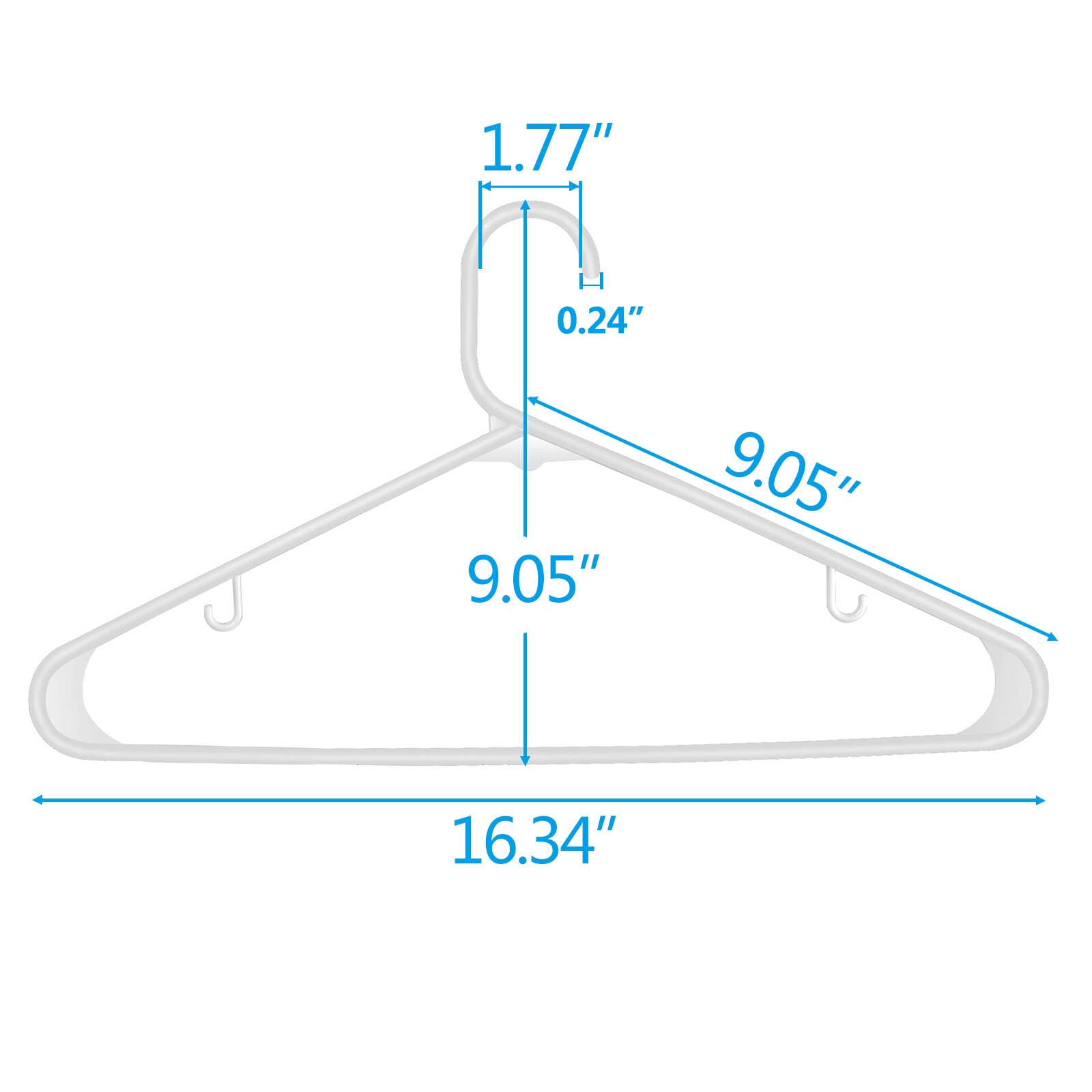 100 PCS Durable Lightweight Plastic Clothes Hangers for Pants with Two Hooks