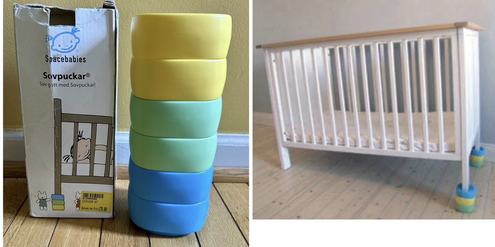 Spacebabies Set Of 6 Baby Bed Blocks, 1.5” Inch Furniture Bed Risers