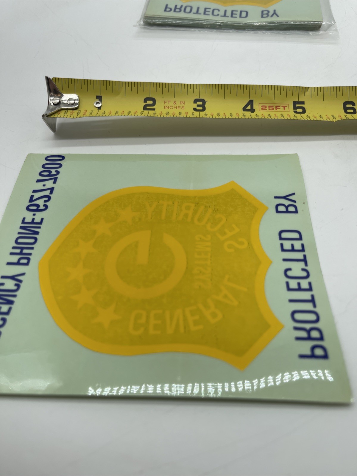 General Security Systems “Protected By” Window Sticker Badge Emergency Phone #