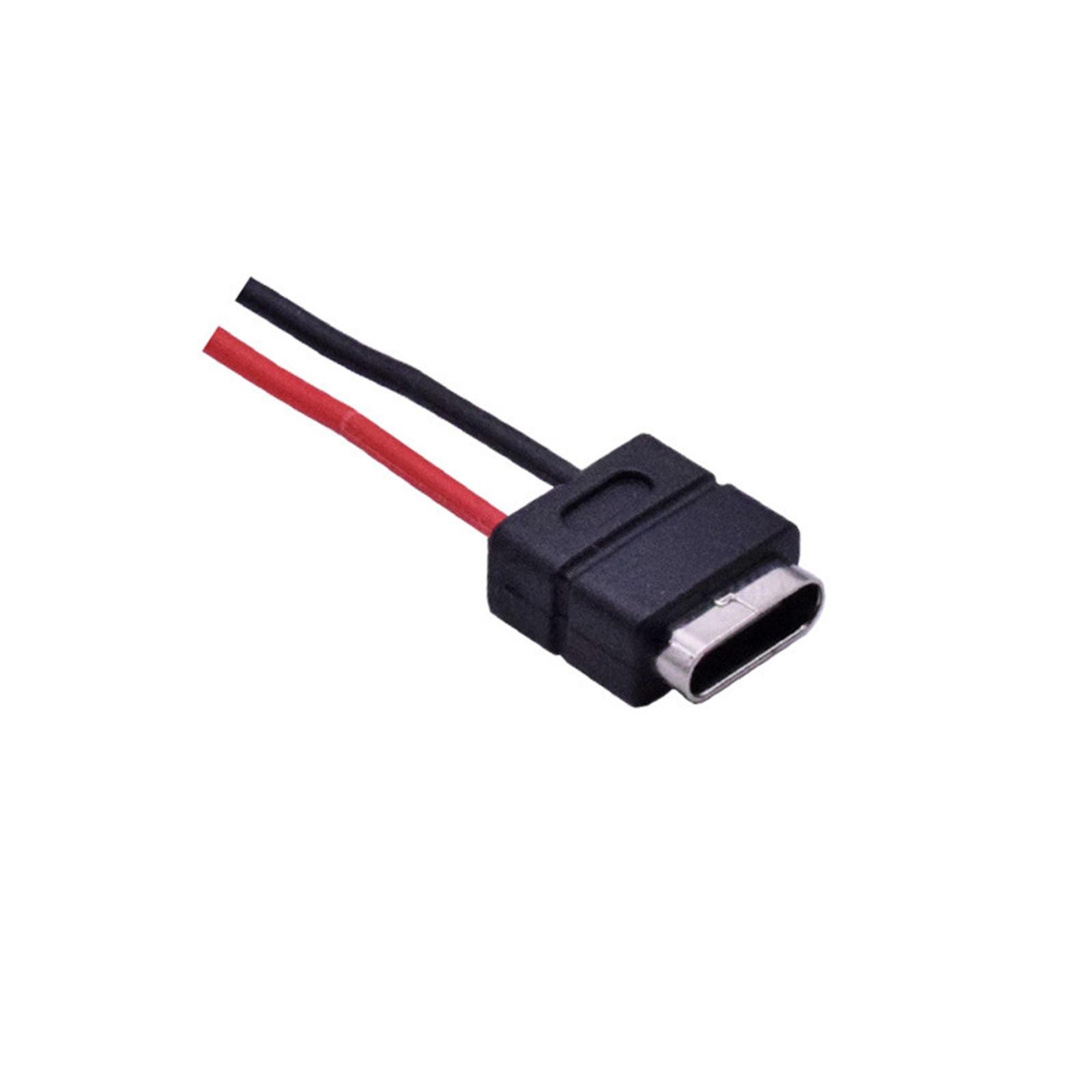 2 Pin USB 2.0 Type-C Connector Welding Wire Waterproof Female Socket Charging d