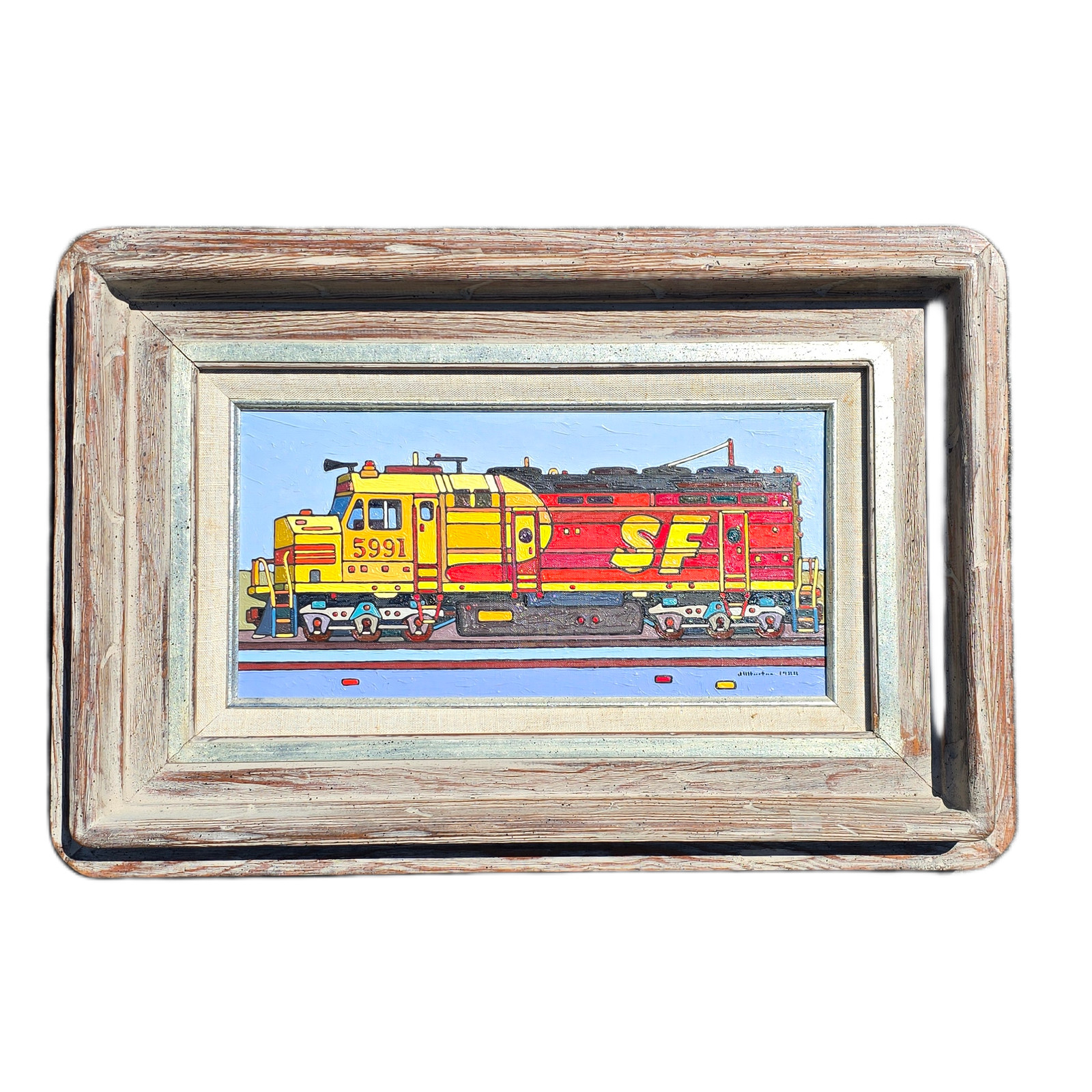 Joe Horton "Santa Fe Train 5991" Oil on Linen Painting