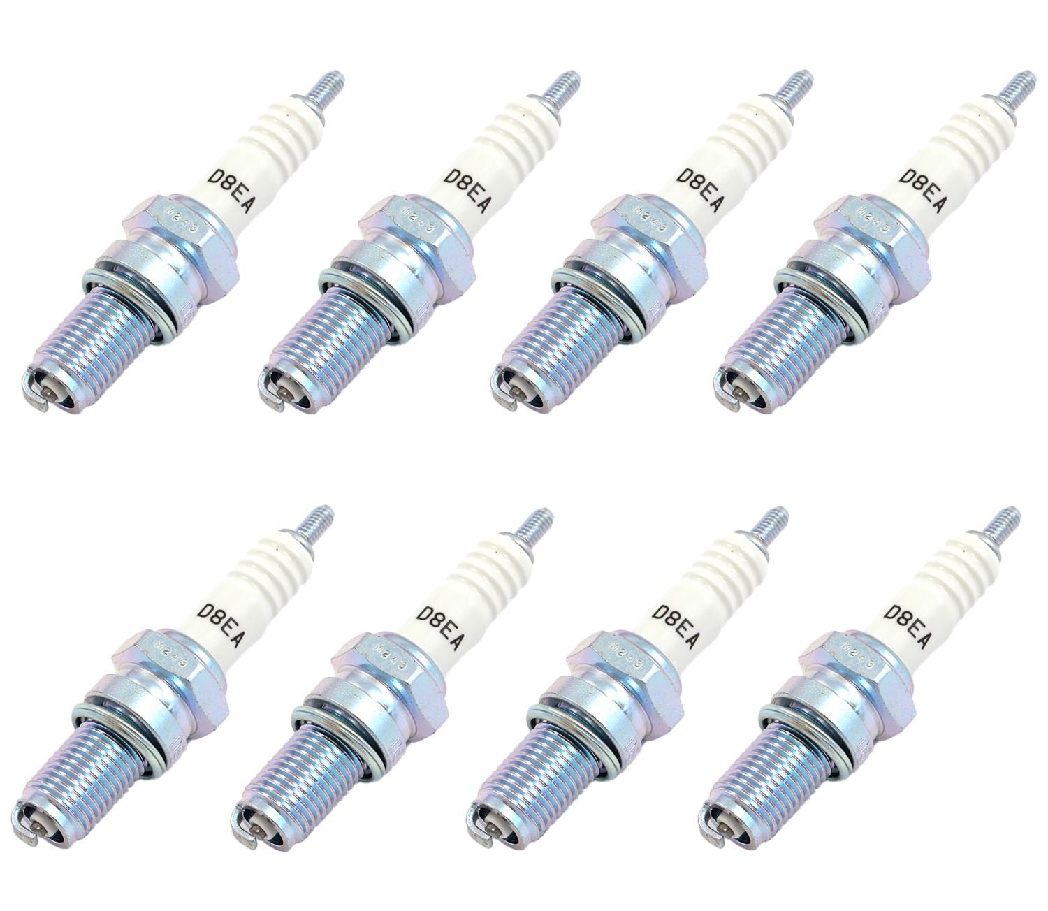 Set of 8 - NGK D8EA Spark Plugs - 2120 - Honda Kawasaki Suzuki Yamaha Motorcycle