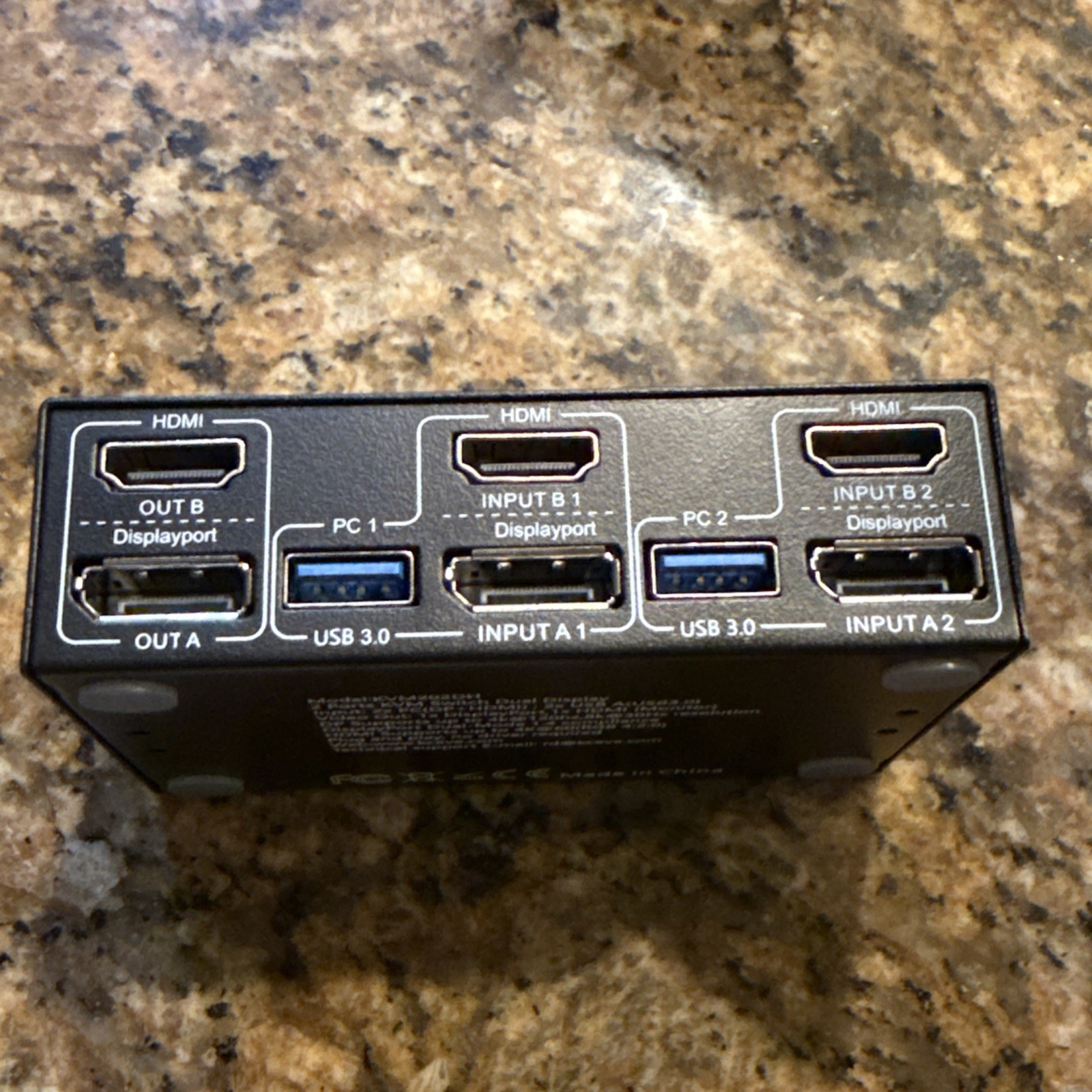 USB 3.0 Dual Monitor KVM Switch With Remote And Cables Hdmi 2x2 Kceve 2 Pc