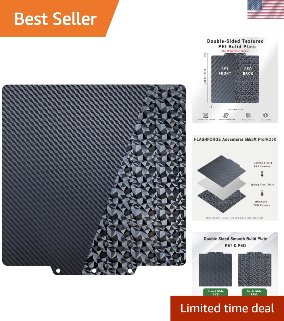 Carbon Fiber Core Build Plate for Flashforge Adventurer 5M Series 235mm