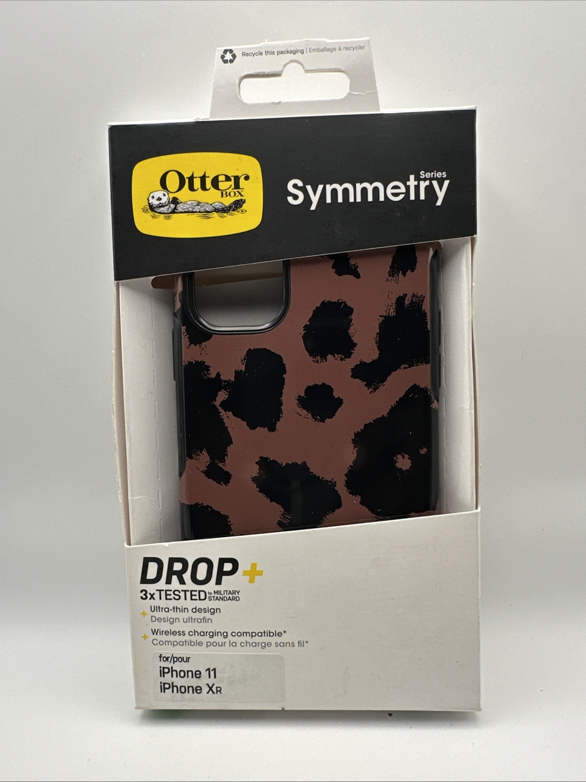 OtterBox Symmetry iPhone 11/XR Spot On Black Brown – Slim Protection – New