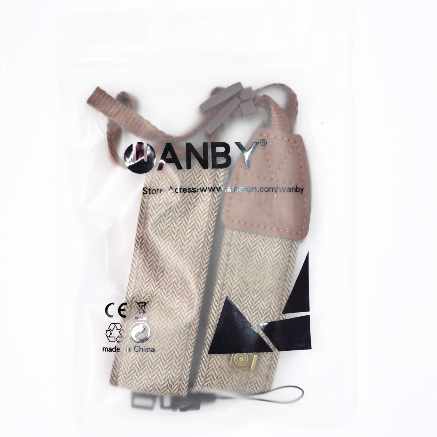 WANBY Camera Strap Canvas Brown Shoulder with Quick Brown,