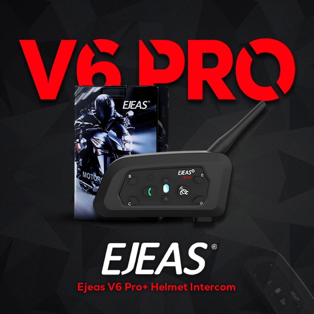 EJEAS V6 Pro + Helmet Intercom Communication System V6 Motorcycle Bluetooth