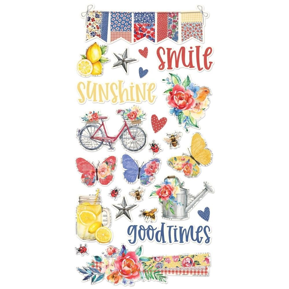 Simple Stories ~ SIMPLE VINTAGE LINEN MARKET ~ Chipboard Stickers
