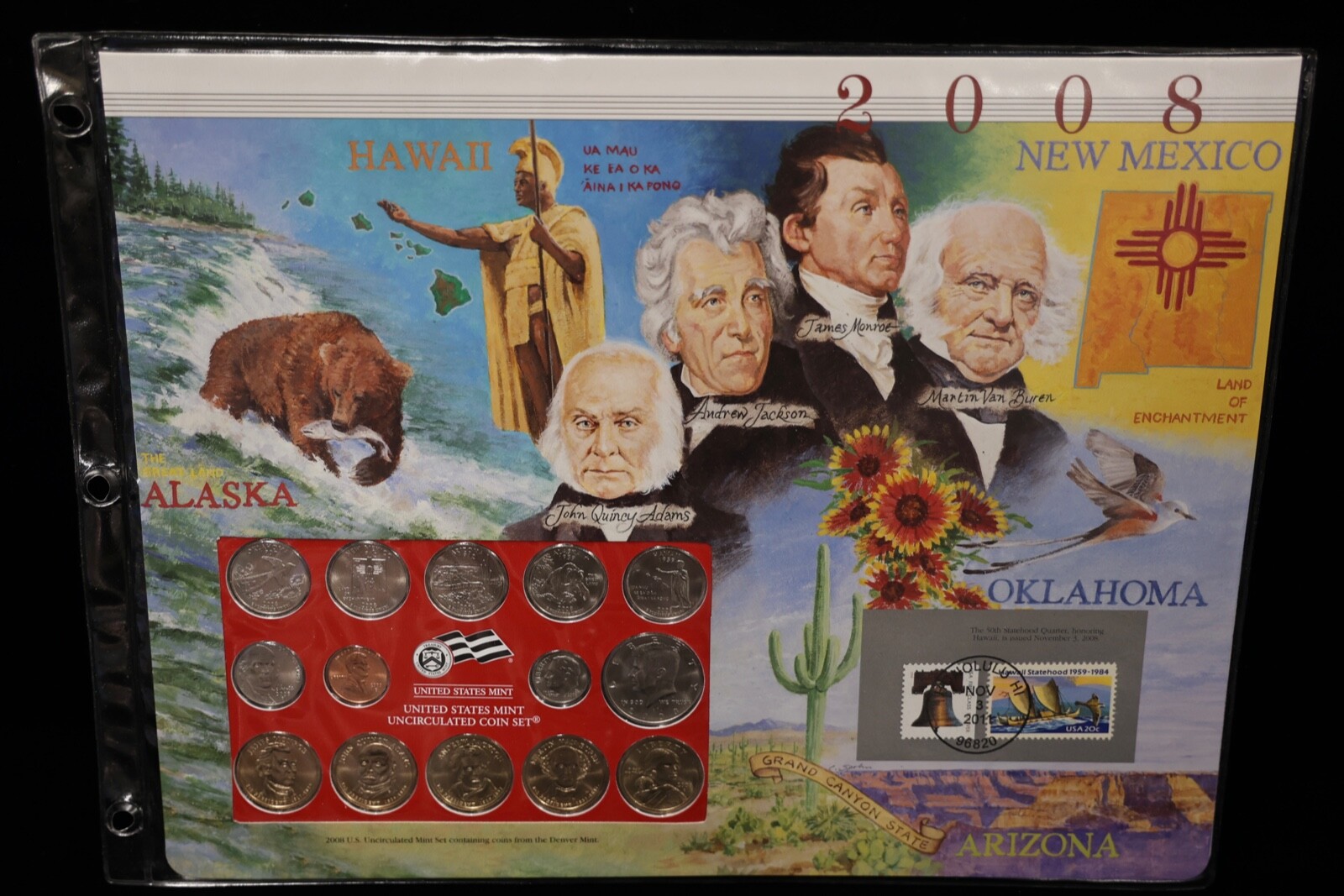 2008 P & D Uncirculated Mint Sets Postal Commemorative Society Coins & Stamps