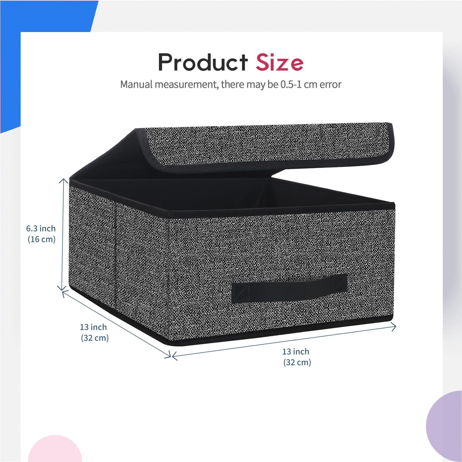 Onlyeasy Foldable Storage Bins Cubes Boxes with Lid - Storage Box Cube Cubby Bas