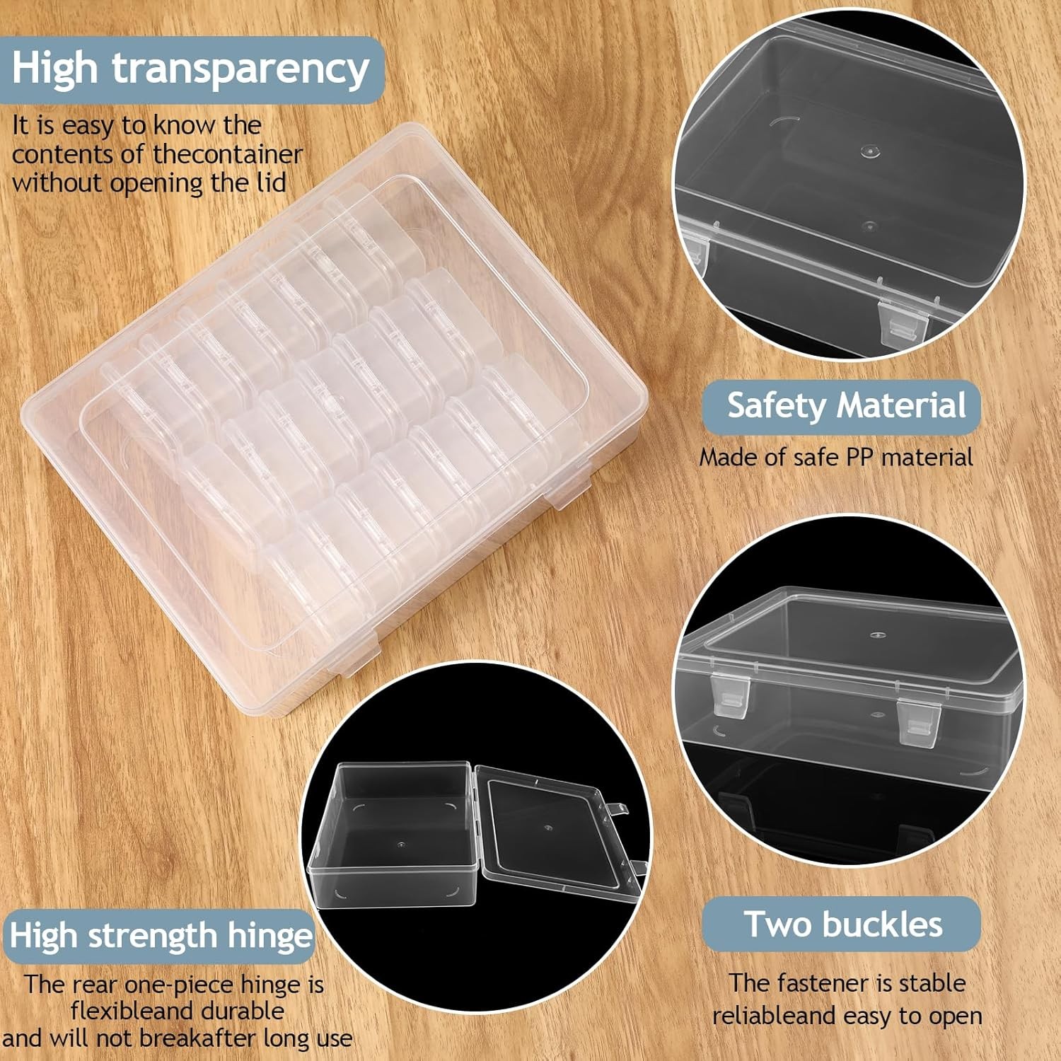 Bead Organizer Box, 30pcs Small Clear Plastic Storage Containers, Craft Storage