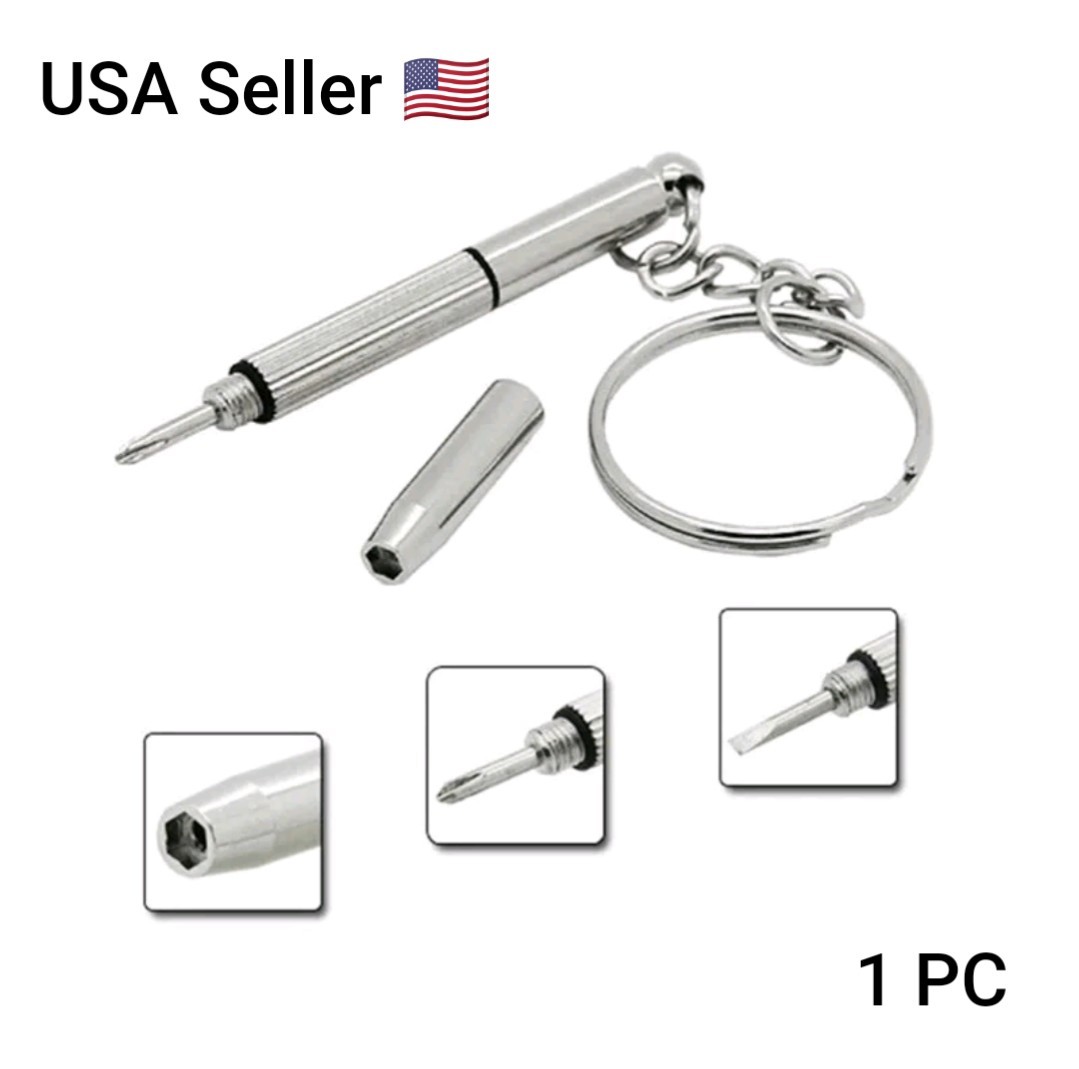 1 PC Portable 3 in 1 Keychain Screwdriver Eyeglass Sunglasses Watch Repair Kit
