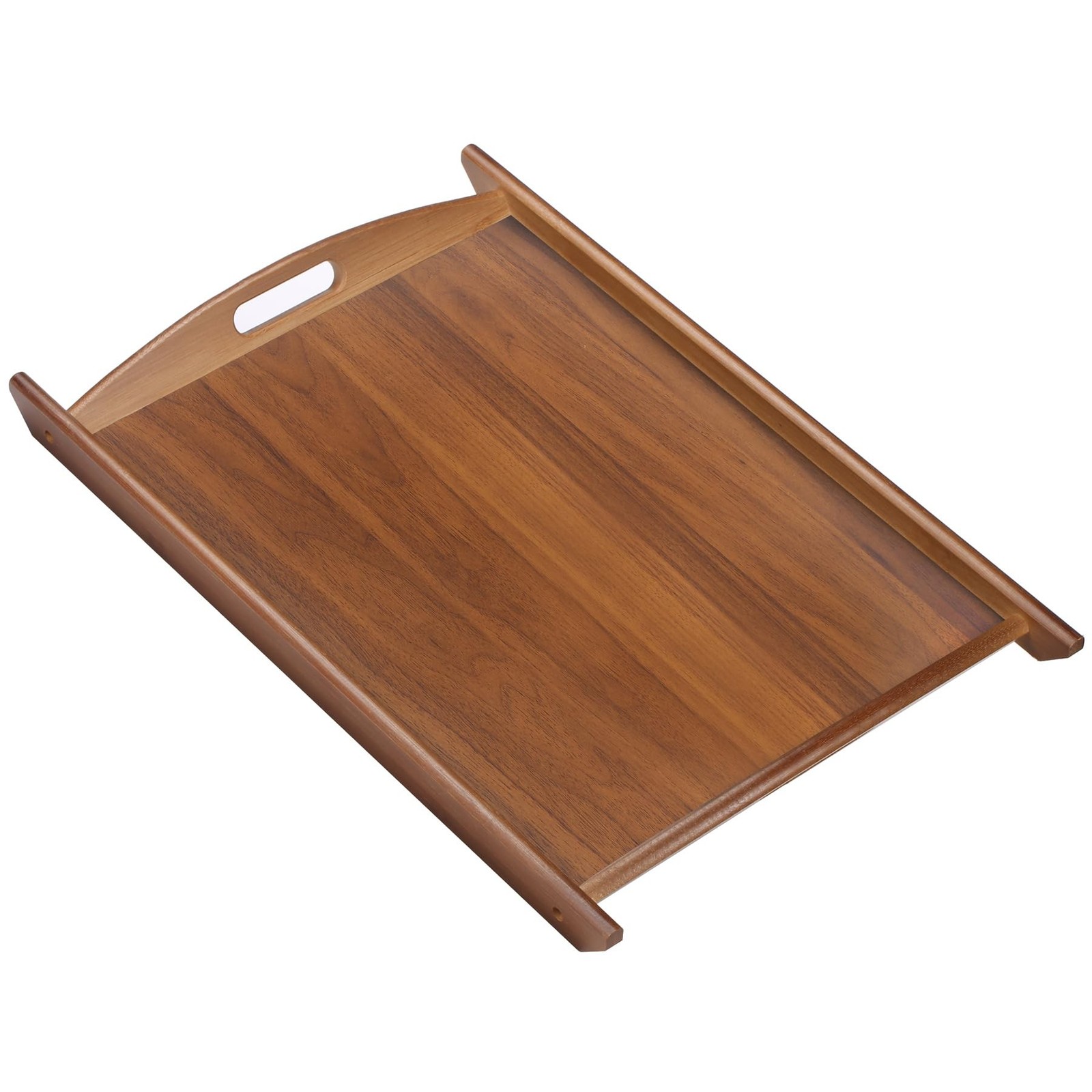 Wood Serving Tray, Wooden Tray with Handles, 20.47 inch Square Decorative Ser...
