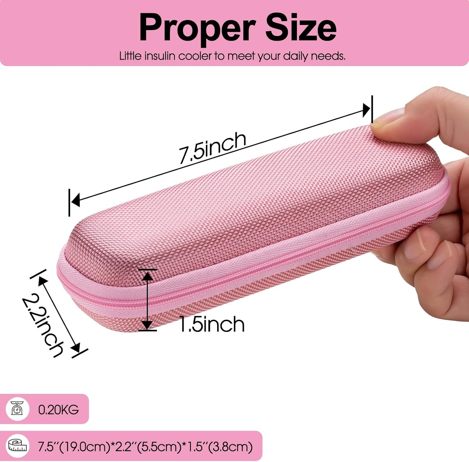Insulin Cooler Travel Case, Portable Travail Pink