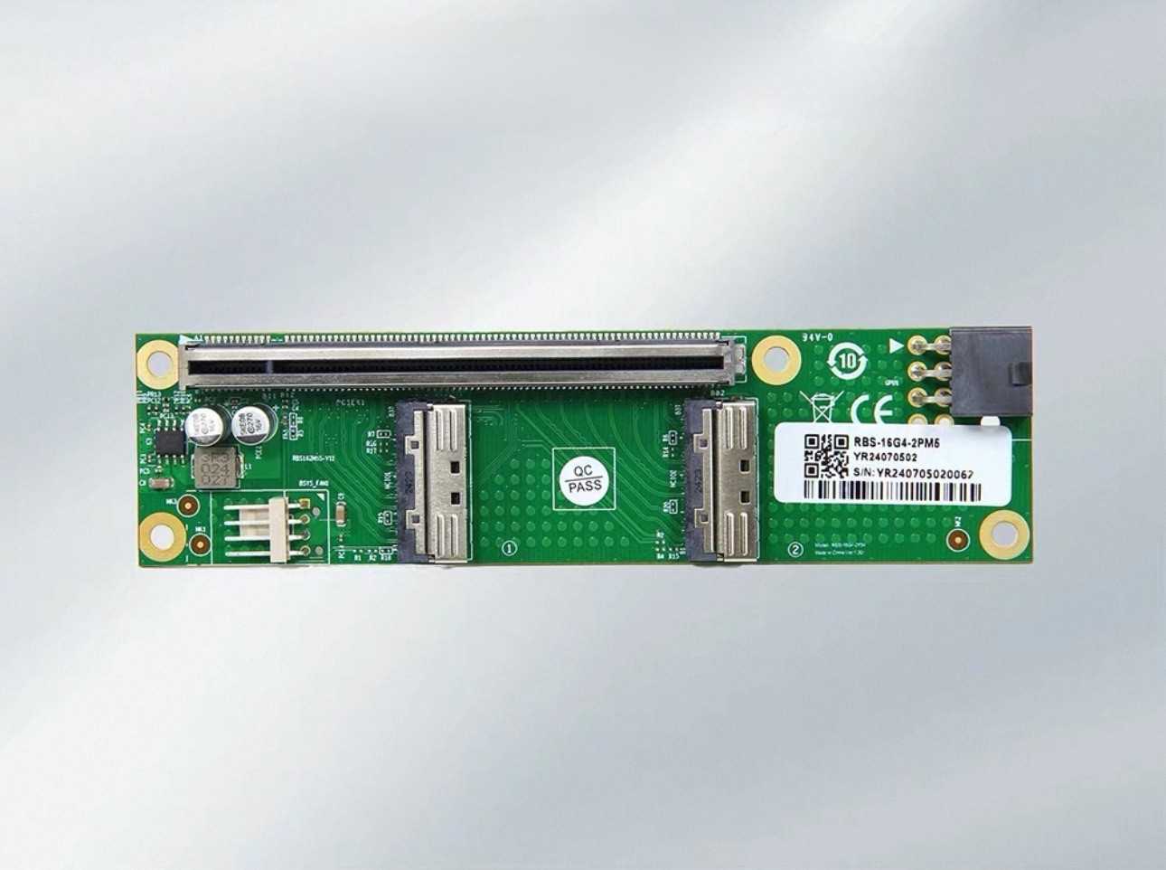 2-Port MCIO 8I SFF-TA-1016 to PCIe x16 Slot Adapter, PCIe 5.0 MCIO x16/x8