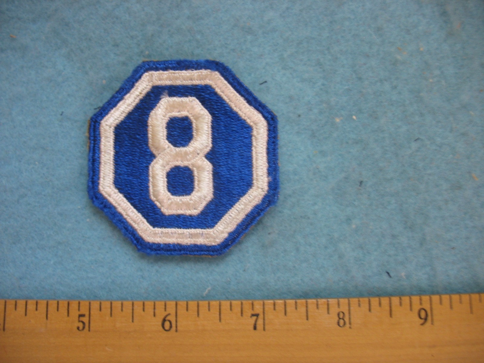Original unused WWII US Army VIII Corps whiteback patch