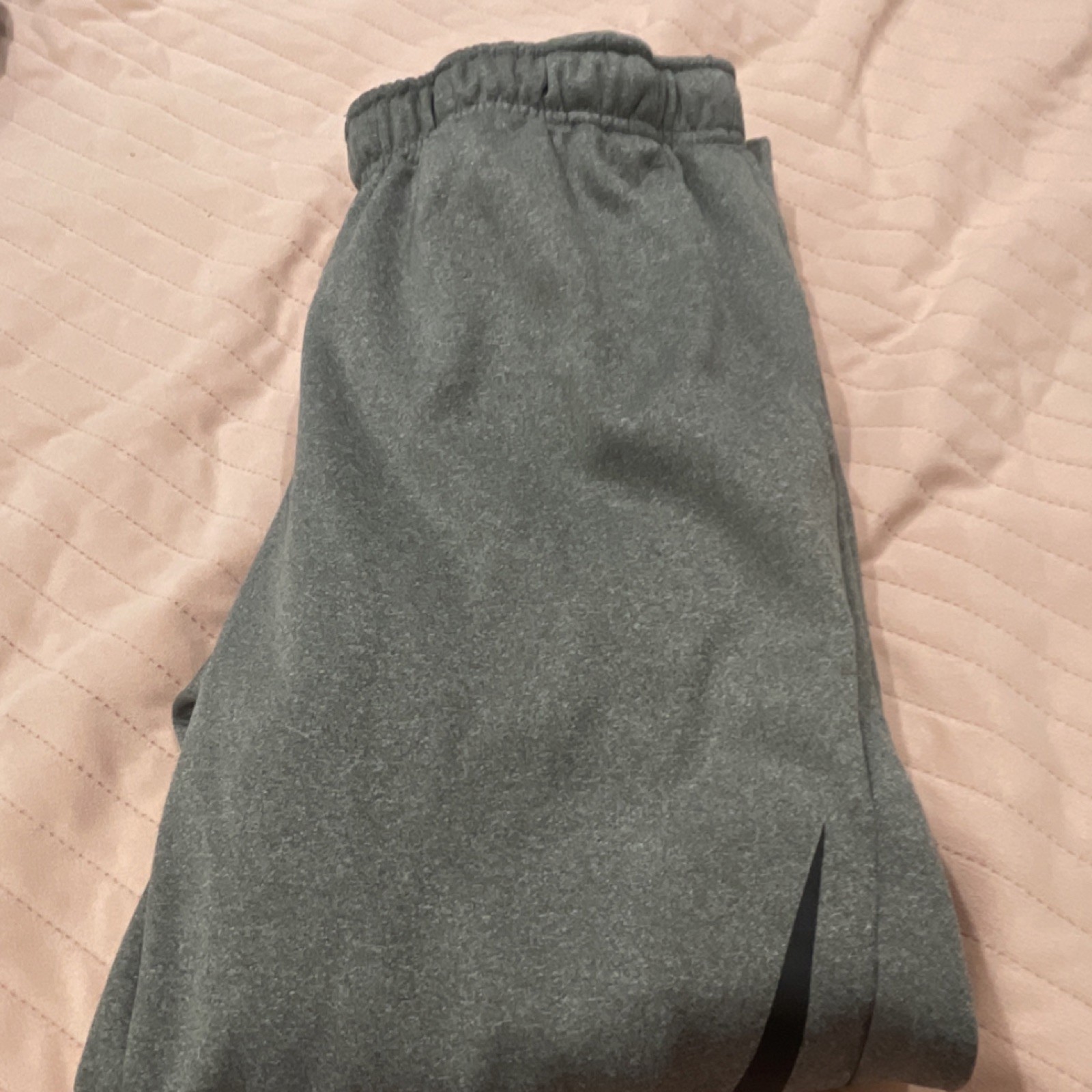 Nike Dri-FIT Men's Gray Jogger Pants M Polyester Elastic Waist Pockets