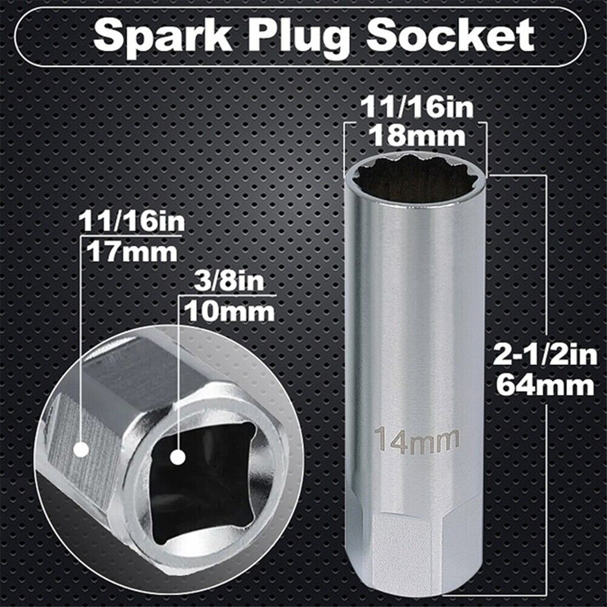 2 Pack Magnetic Spark Plug Socket 3/8 Drive 12 Point Removal Tool for BMW & MINI