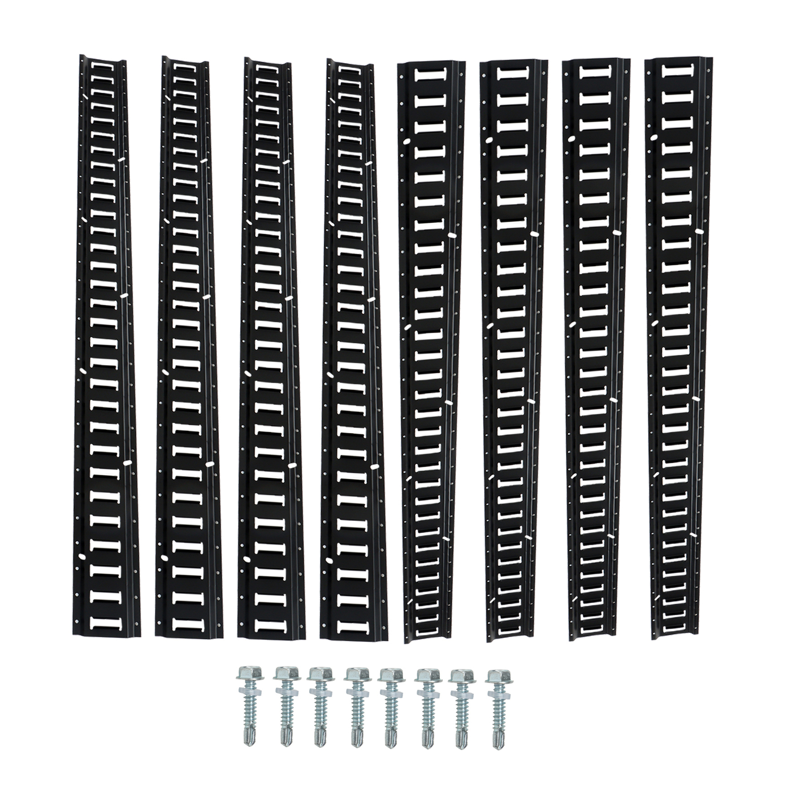 8 Pack 5' E Track Tie Down Rails System Power Coated E-Tracks for Cargo Trailers