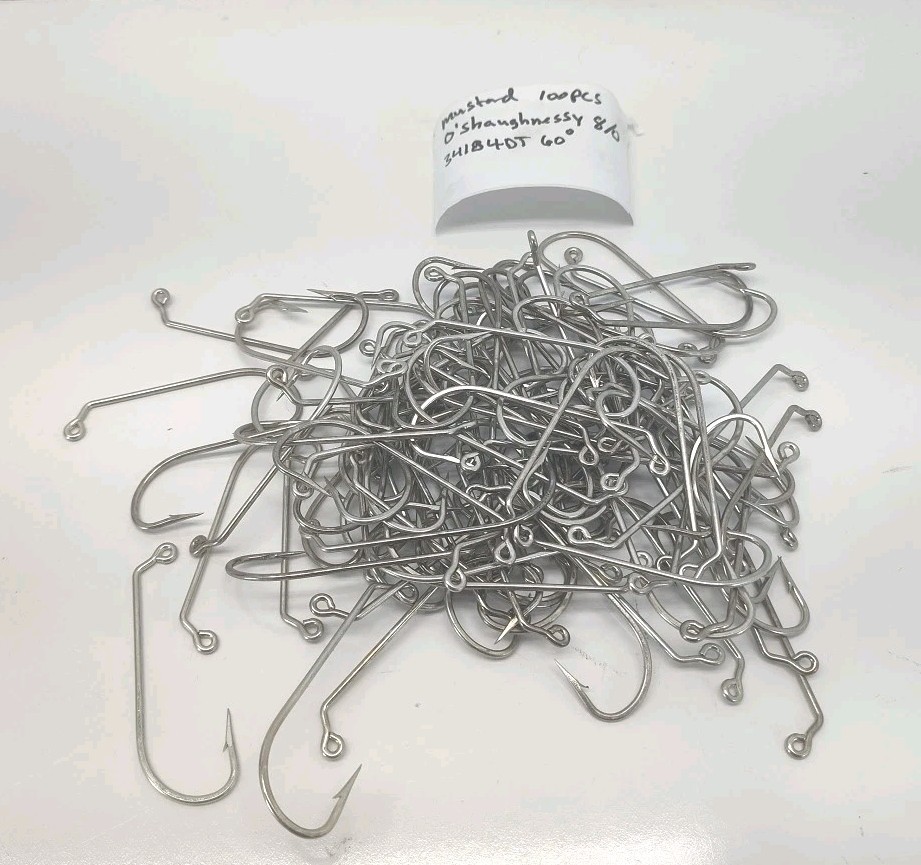 Mustad O'Shaughnessy Jig Hooks 34184-DT 60° Size 8/0 (50 Bulk Pack )