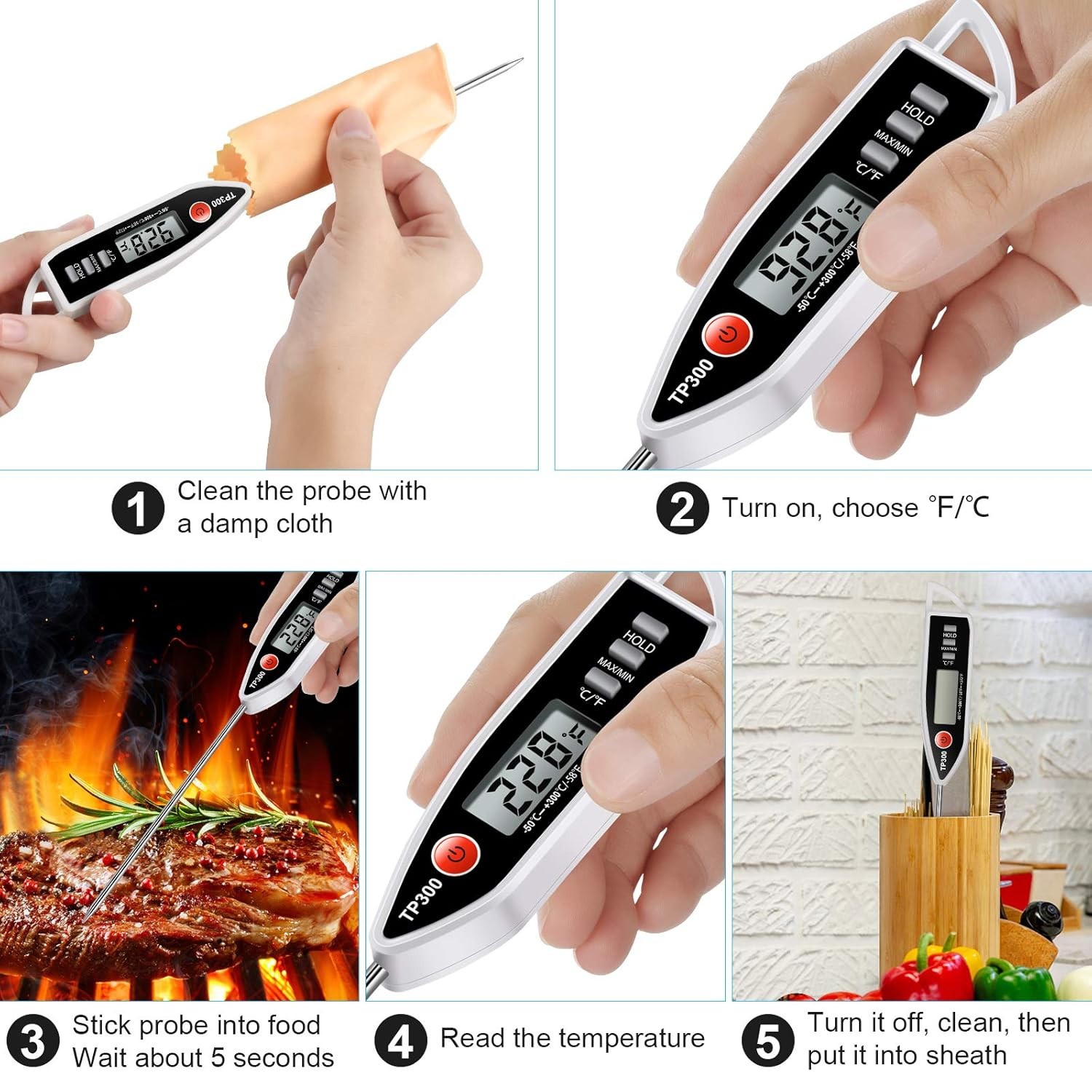 Digital Meat Thermometer for Sale, Kitchen Cooking Thermometer Digital, Candy