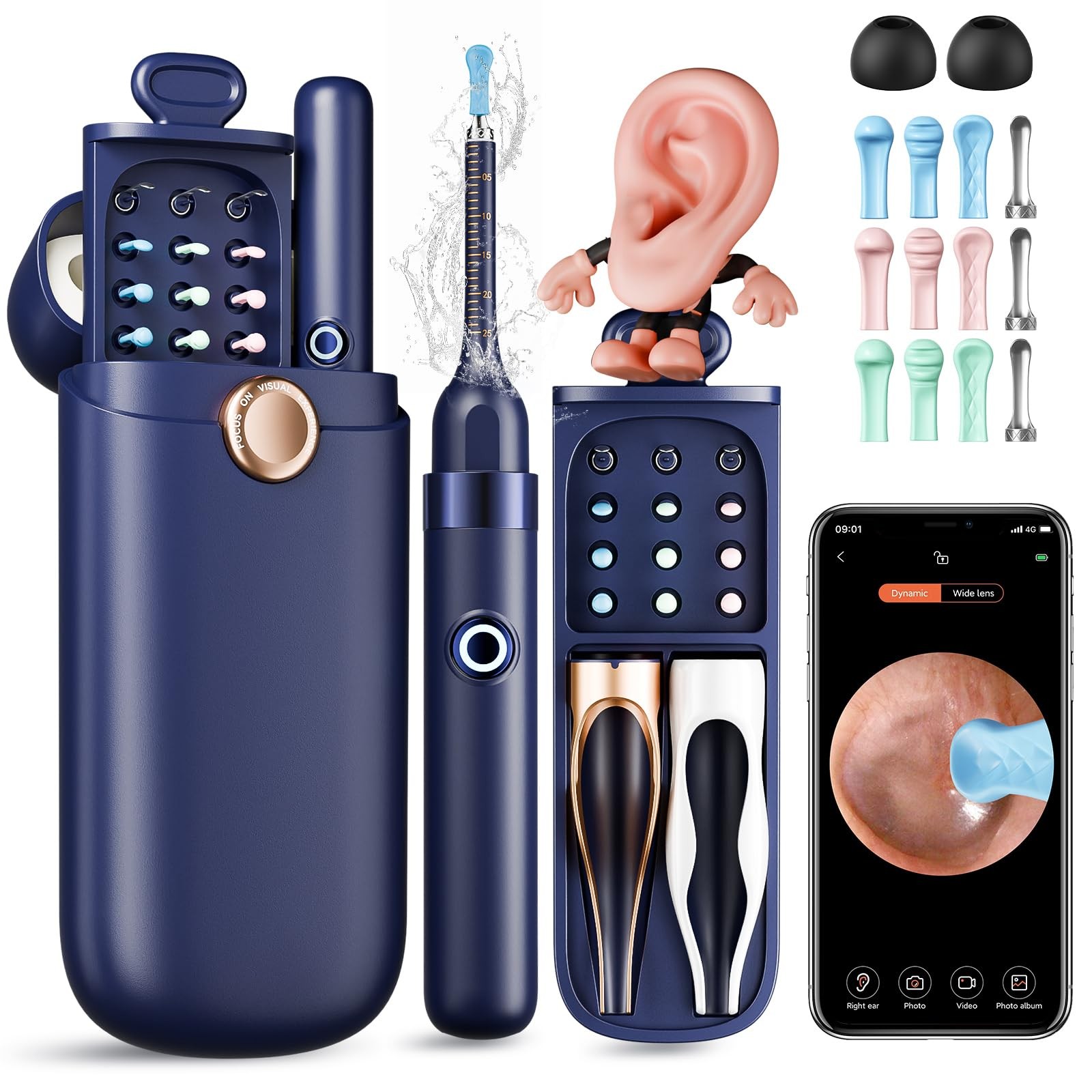 Ear Wax Removal, Ear Cleaner with Camera 1296P HD,Visual Ear Cleaner with 6 LED