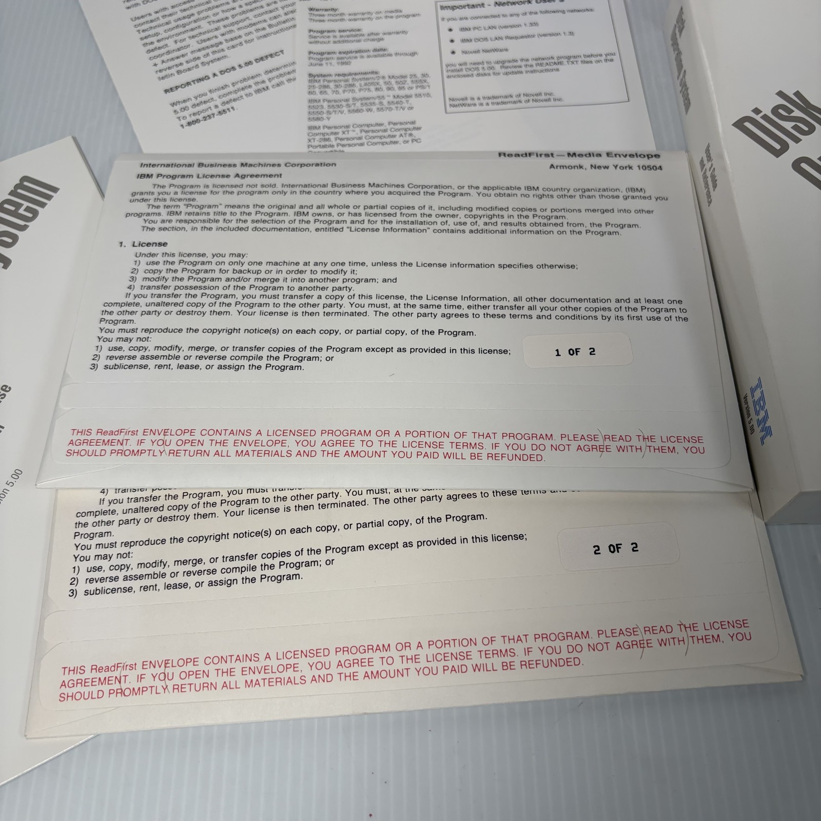Vintage IBM DOS 5.0 Upgrade Kit Disk Operating System Software 3.5" Floppy Disks