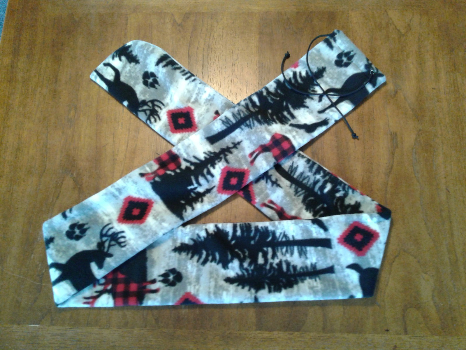 74"x5" Deer & Bear Gray Fleece Long Bow/Recurve Sock Sleeve w/Paracord tie