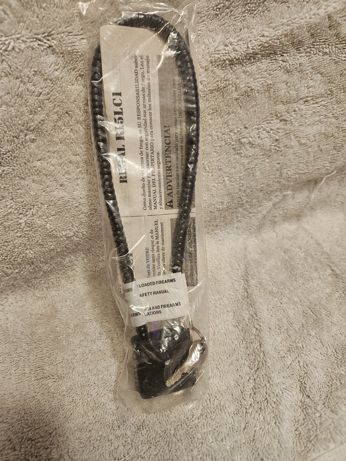 Regal #R15LC1 Cable Pistol/Gun Lock With 2 Keys & Instructions (Red/New) NIP
