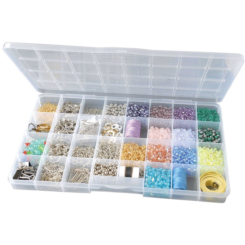 Large Bead Storage Box 32 Compartment Craft Organizer Portable Plastic New
