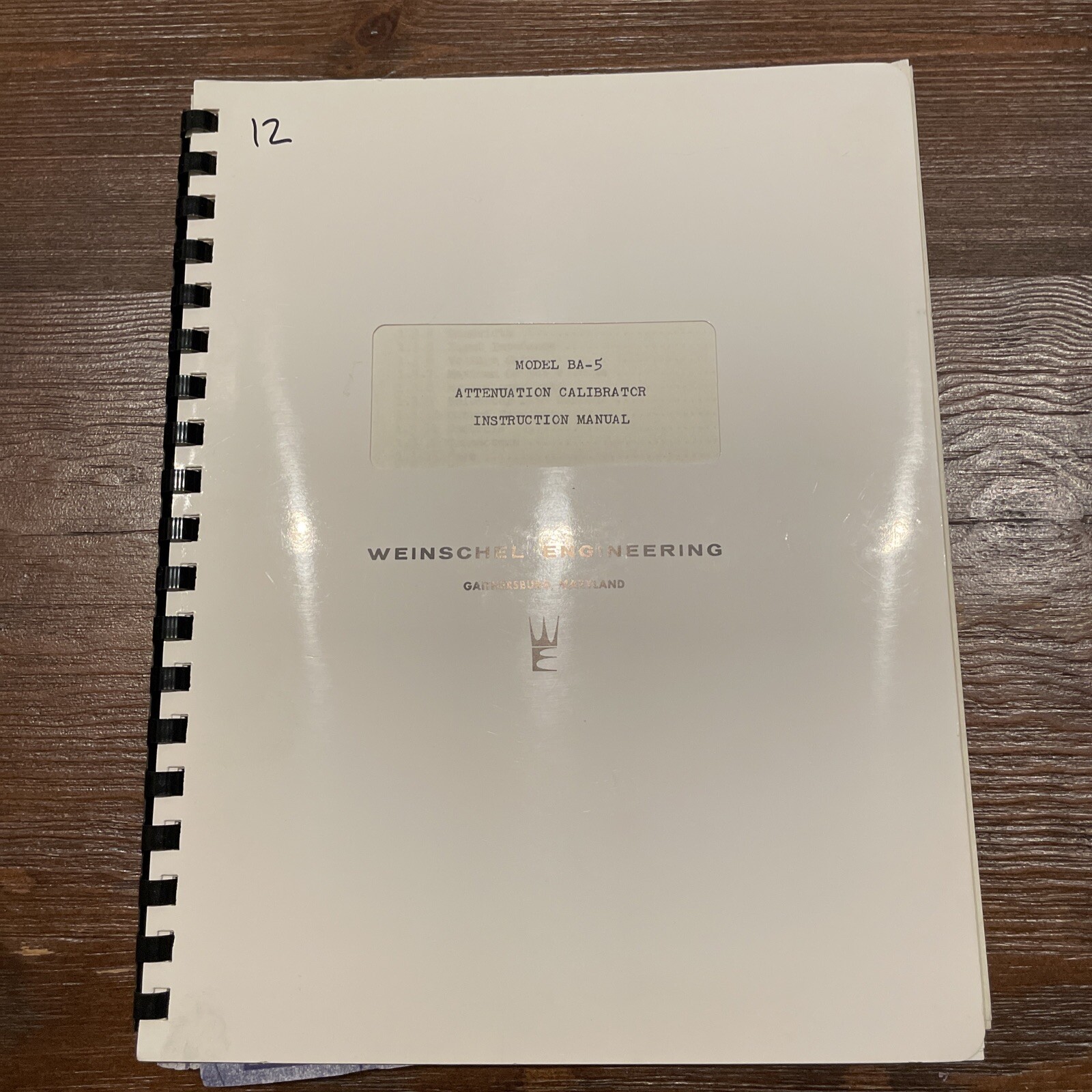 Weinschel Engineering BA-5 Attenuation Calibrator Instruction Manual IM#2R/M4
