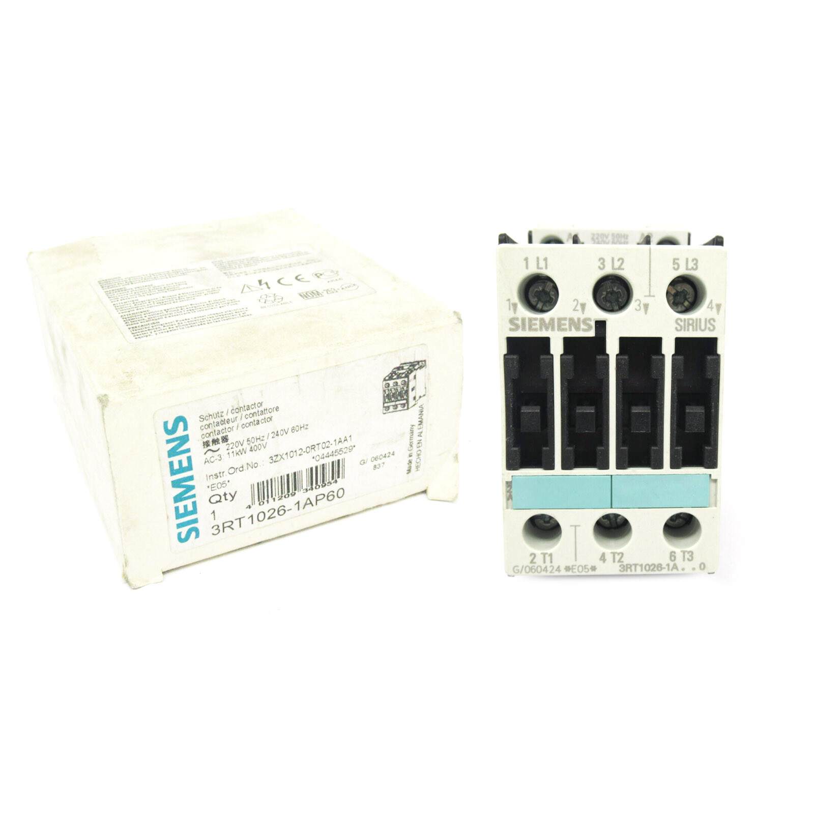 NEW IN BOX Siemens 3RT1026-1AP60 Contactor 220/240V 50/6Hz